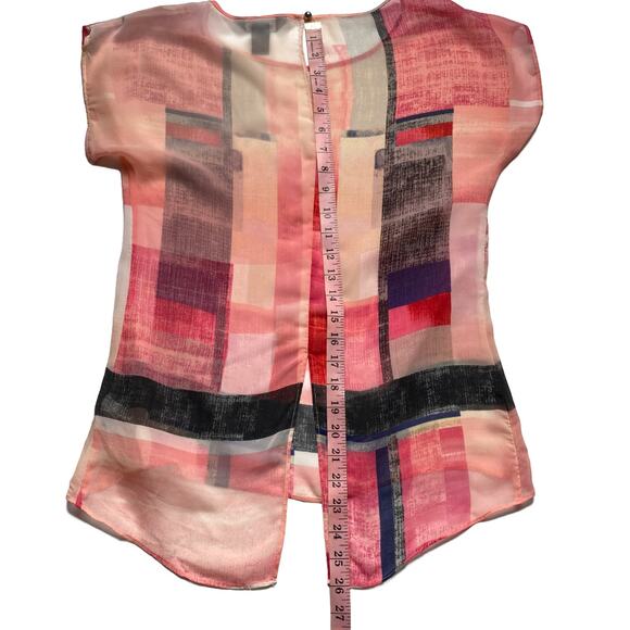 WHBM Fields of Color 2-Piece Blouse XS Semi-Sheer Layered Pink Top - Picture 9 of 15